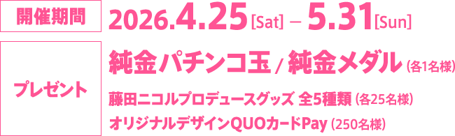 開催期間・プレゼント
